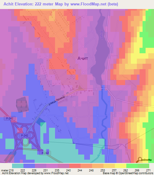 Achit,Russia Elevation Map