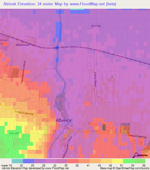 Abinsk,Russia Elevation Map