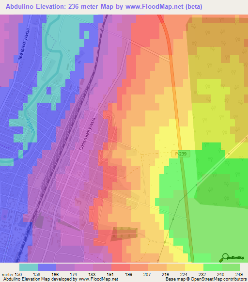 Abdulino,Russia Elevation Map