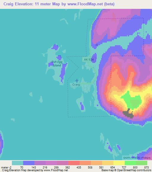 Craig,US Elevation Map