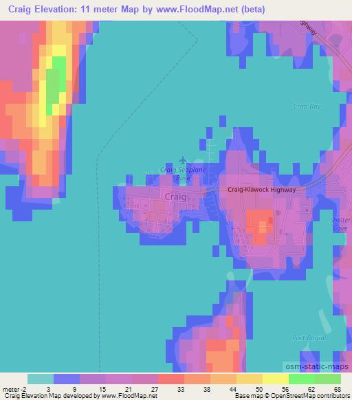 Craig,US Elevation Map