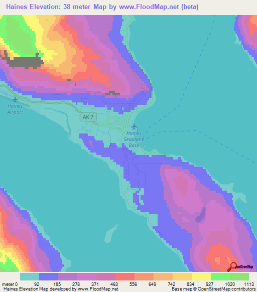 Haines,US Elevation Map