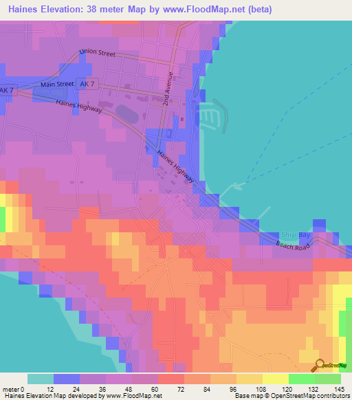 Haines,US Elevation Map