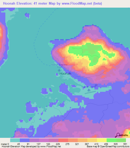 Hoonah,US Elevation Map