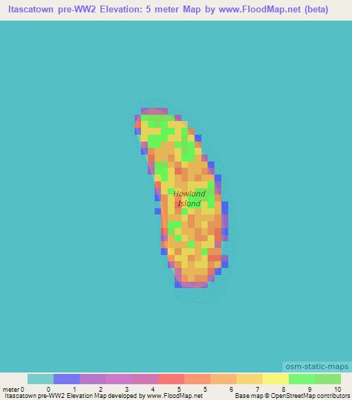 Itascatown pre-WW2,United States Minor Outlying Islands Elevation Map