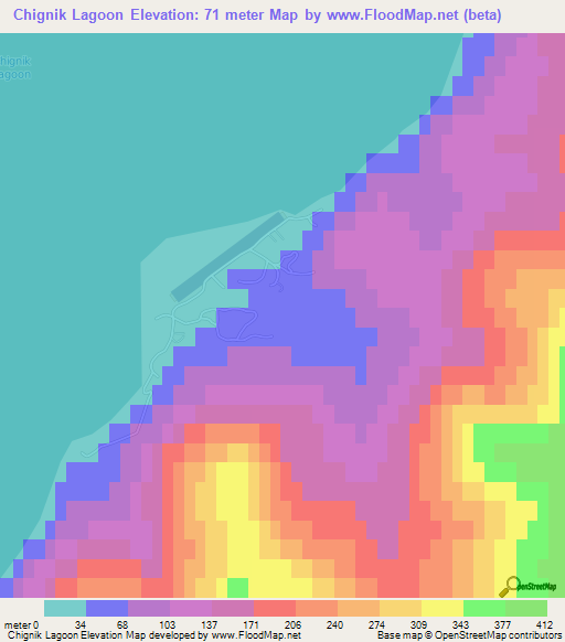 Chignik Lagoon,US Elevation Map