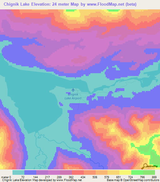 Chignik Lake,US Elevation Map