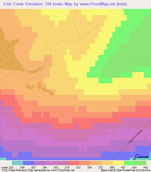 Fritz Creek,US Elevation Map