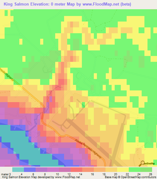 King Salmon,US Elevation Map