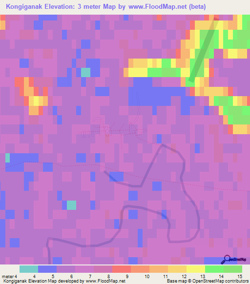 Kongiganak,US Elevation Map