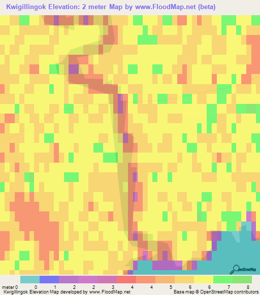 Kwigillingok,US Elevation Map