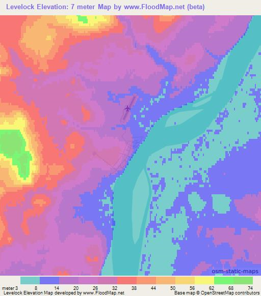 Levelock,US Elevation Map