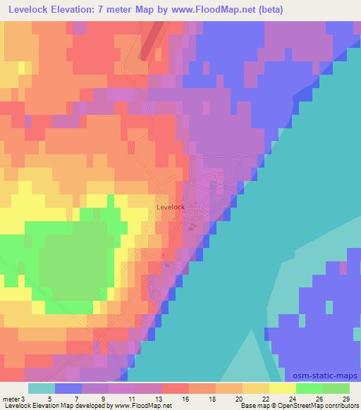 Levelock,US Elevation Map