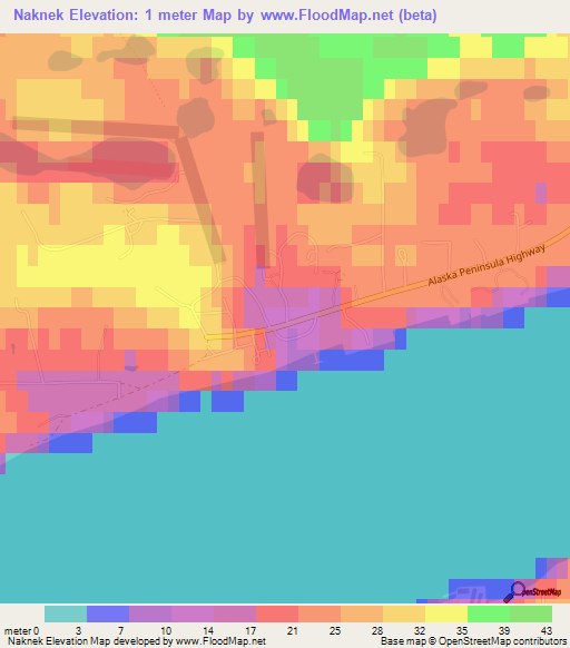 Naknek,US Elevation Map