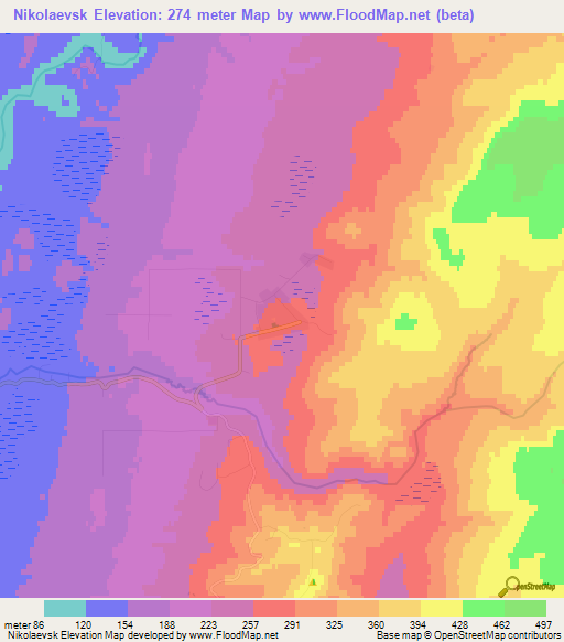 Nikolaevsk,US Elevation Map