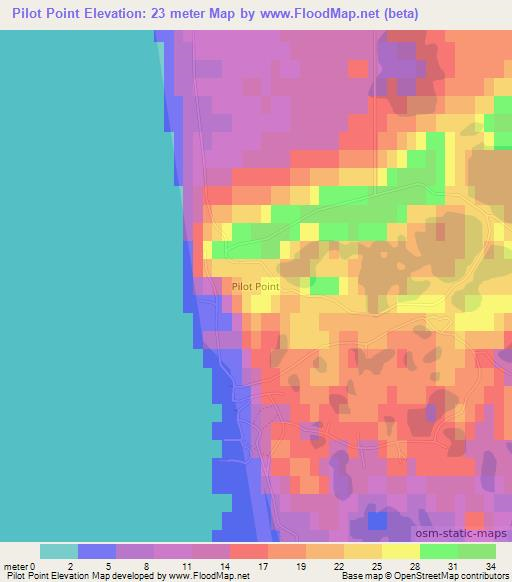 Pilot Point,US Elevation Map