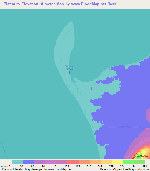 Platinum,US Elevation Map