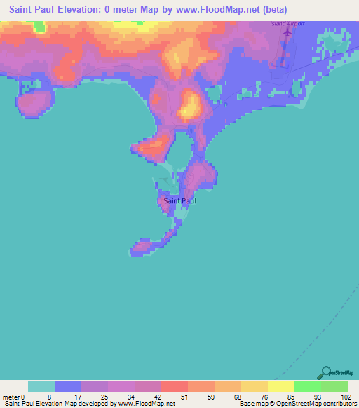 Saint Paul,US Elevation Map