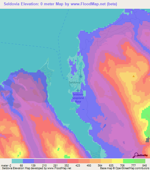 Seldovia,US Elevation Map