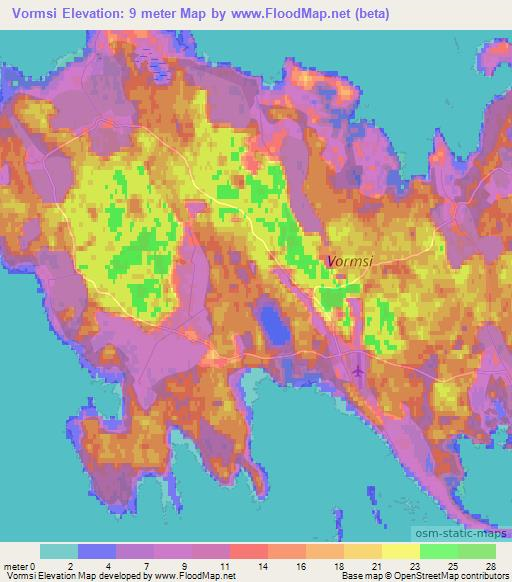 Vormsi,Estonia Elevation Map