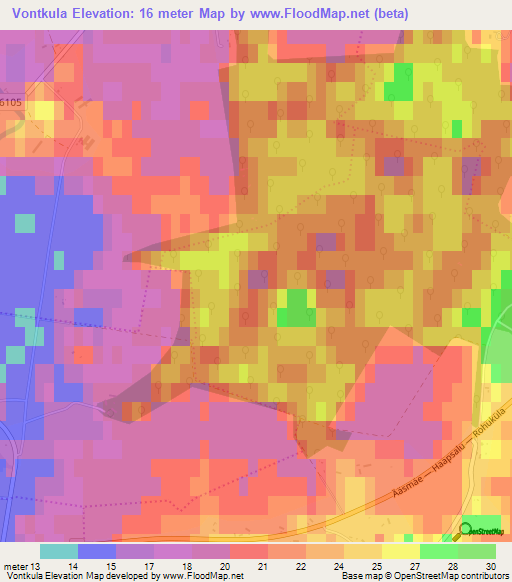 Vontkula,Estonia Elevation Map