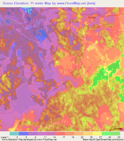 Vonnu,Estonia Elevation Map