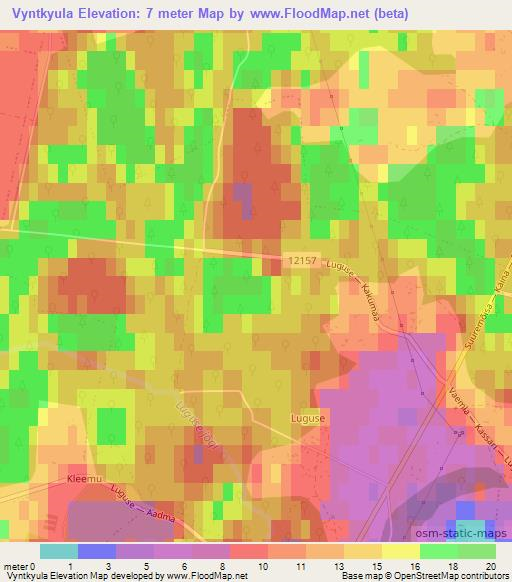 Vyntkyula,Estonia Elevation Map