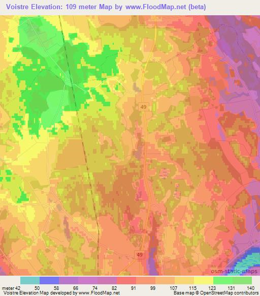 Voistre,Estonia Elevation Map