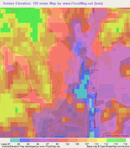 Voistre,Estonia Elevation Map