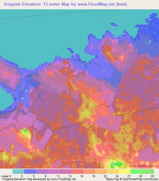 Voigaste,Estonia Elevation Map