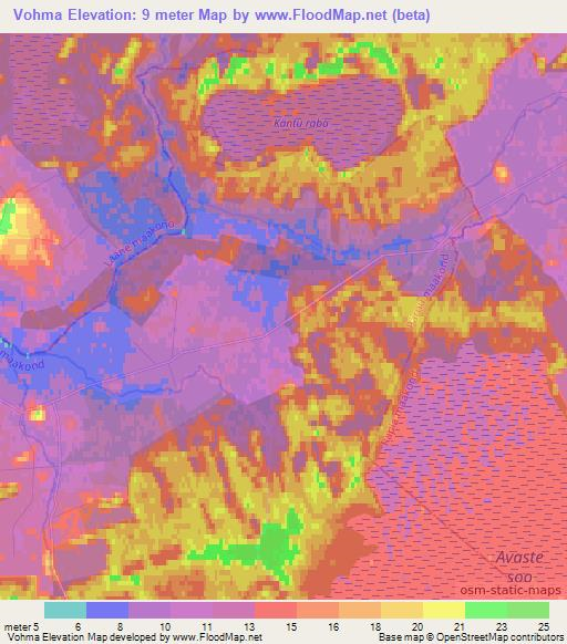 Vohma,Estonia Elevation Map