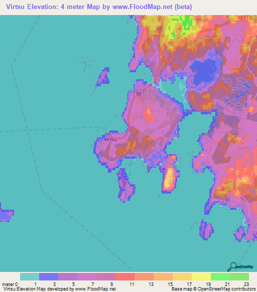 Virtsu,Estonia Elevation Map