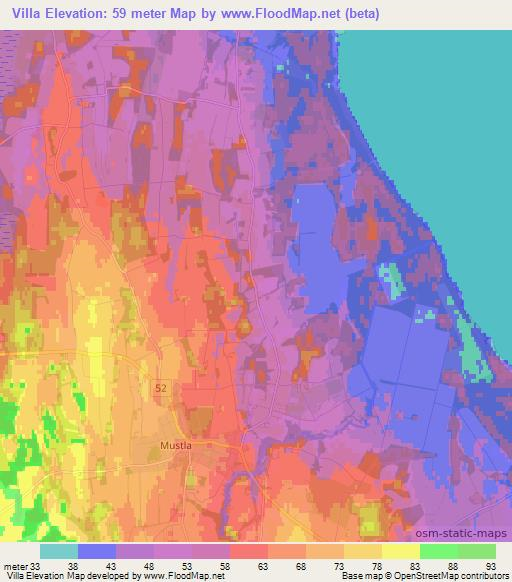 Villa,Estonia Elevation Map