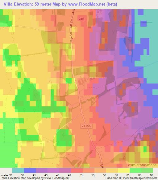 Villa,Estonia Elevation Map