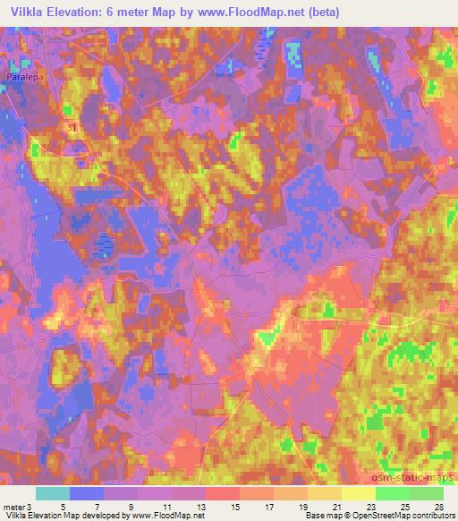 Vilkla,Estonia Elevation Map