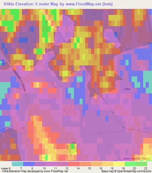 Vilkla,Estonia Elevation Map