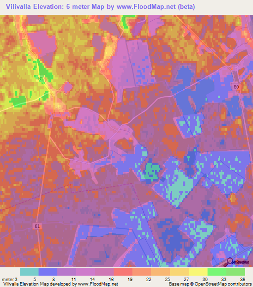 Vilivalla,Estonia Elevation Map