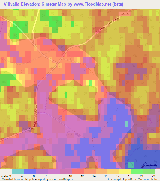 Vilivalla,Estonia Elevation Map