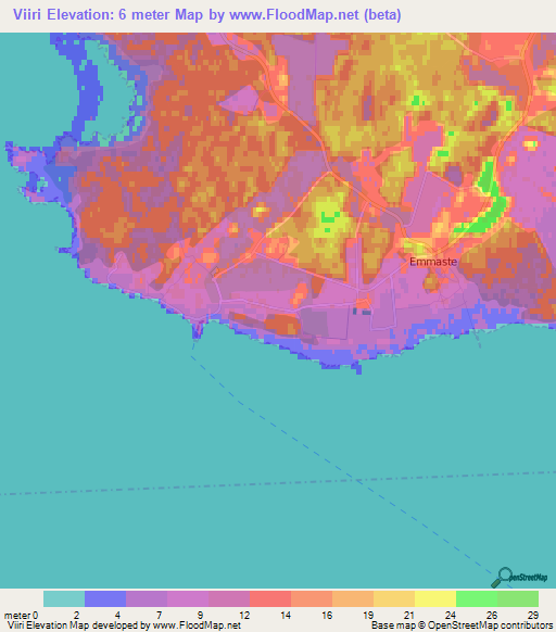 Viiri,Estonia Elevation Map