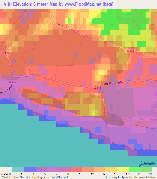 Viiri,Estonia Elevation Map