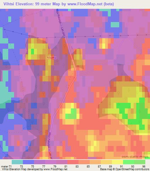 Vihtsi,Estonia Elevation Map