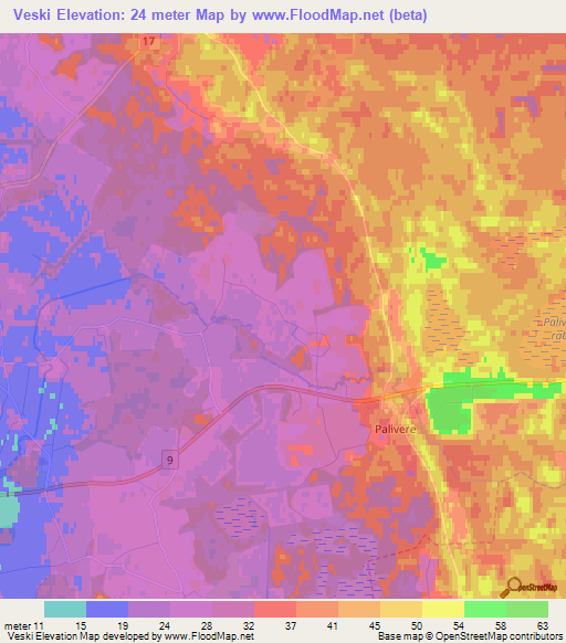 Veski,Estonia Elevation Map