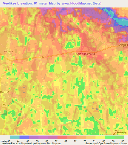 Veelikse,Estonia Elevation Map