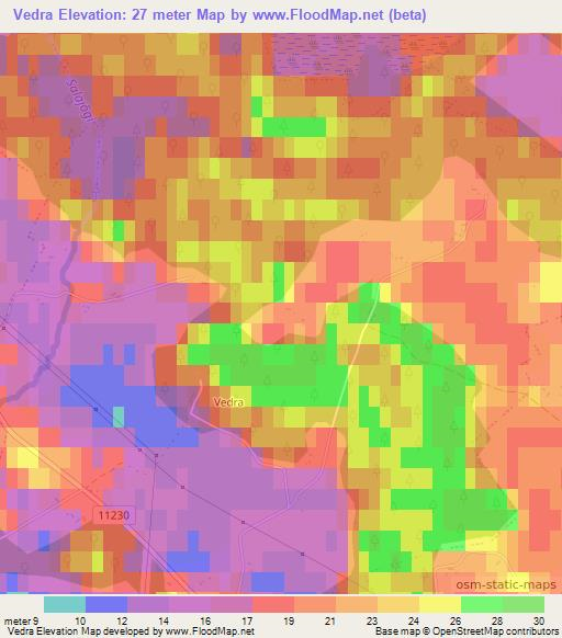 Vedra,Estonia Elevation Map