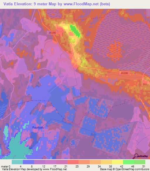 Vatla,Estonia Elevation Map