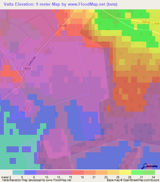 Vatla,Estonia Elevation Map