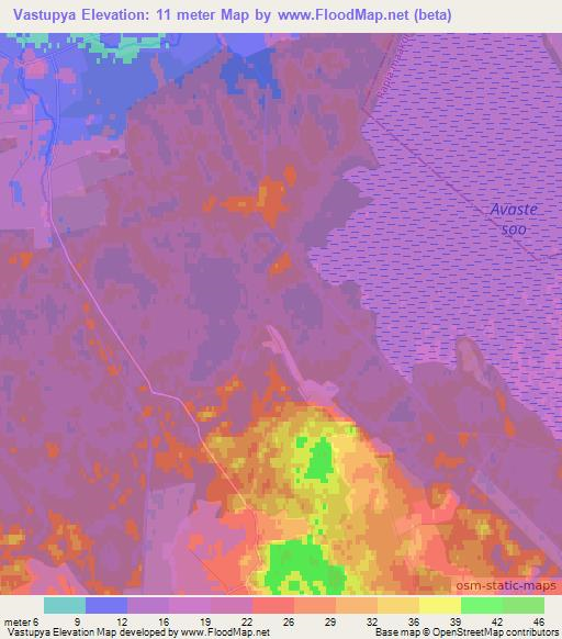 Vastupya,Estonia Elevation Map