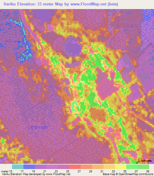 Variku,Estonia Elevation Map