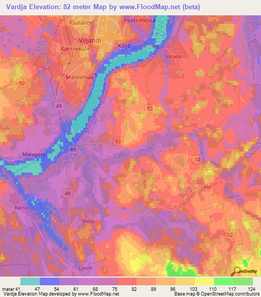 Vardja,Estonia Elevation Map