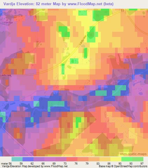 Vardja,Estonia Elevation Map